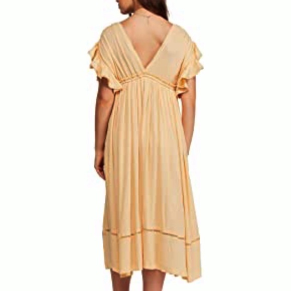 FREE PEOPLE WILL WAIT FOR YOU BALI FLORAL SHORT SLEEVE MIDI DRESS SMALL MEDIUM - Picture 5 of 12